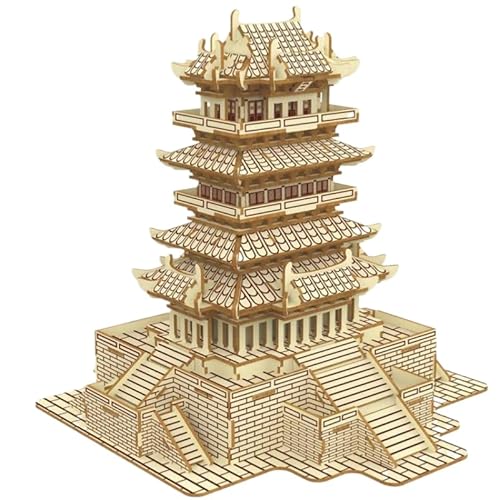 junweideyi 3D-Holzpuzzles für Erwachsene und Kinder zum Bauen – Ingenieur-DIY-Holzmodelle für Erwachsene zum Bauen (Guanque-Turm) von junweideyi