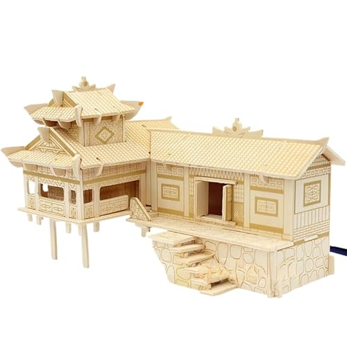 junweideyi 3D-Holzpuzzles für Erwachsene und Kinder zum Bauen – Ingenieur-DIY-Holzmodelle für Erwachsene zum Bauen (Pahlwohnung) von junweideyi