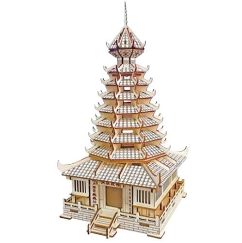 junweideyi 3D-Holzpuzzles für Erwachsene und Kinder zum Bauen – Ingenieur-DIY-Holzmodelle für Erwachsene zum Bauen (Schlagzeugturm A) von junweideyi