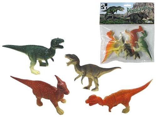 jupesa RAM21301 Beutel mit 4 Gummi Dinosaurier und prähistorische Kreaturen, bunt von jupesa