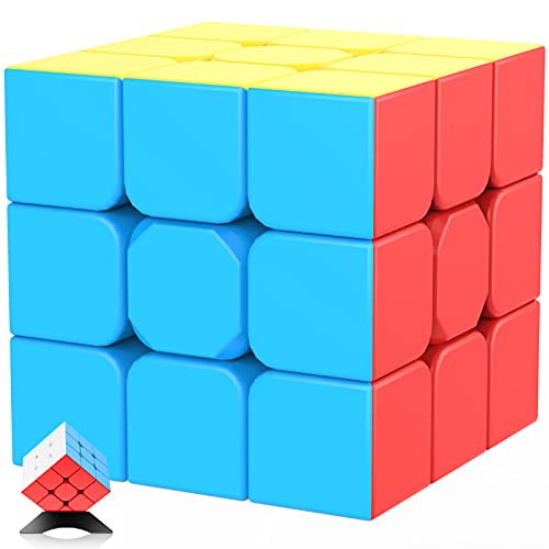 Geschwindigkeitsworfel 3x3x3 Jurnwey Stickerless mit Cube Tutorial-Schnelles, reibungsloses Drehen Magic Cubes 3x3 Puzzle Game Brain Toy for Kinder und Erwachsene von Jurnwey