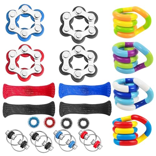 20 Stück Fidget Toys Adhs Spielzeug,Anti Stress Spielzeug,Fingerspielzeug,Tangle Fidget Toy,Erwachsene Anti Angst Geschenke Antistress für Kinder Erwachsene von juyishwu