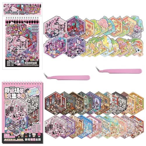 40 Sätze 3D DIY Aufkleber-Szenen mit 2 Pinzette,DIY 3D Haus Aufkleber Books Buch Erstellen Sie Eigenes Cartoon Mini-Room Die Mikro-Terror-Welt für Erwachsene Um Stress Lindern Und Zeit Verbringen 40 Sätze 3D DIY Aufkleber-Szenen mit 2 Pinzette,DIY 3D Haus Aufkleber Books Buch Erstellen Sie Eigenes Cartoon Mini-Room Die Mikro-Terror-Welt für Erwachsene Um Stress Lindern Und Zeit Verbringen von kaensc