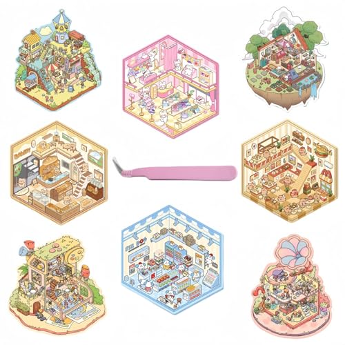 8 Stücke DIY 3D-Haus-Aufkleber,Cartoon 3D-Aufkleber-Szenen,Bauen Sie Lhre Eigene Mini-Zimmer-Szenen Backenbekleidung Aufkleber für Kinder Behandlung Erwachsene Entlastung Stress Zeit Zu Verbringen 8 Stücke DIY 3D-Haus-Aufkleber,Cartoon 3D-Aufkleber-Szenen,Bauen Sie Lhre Eigene Mini-Zimmer-Szenen Backenbekleidung Aufkleber für Kinder Behandlung Erwachsene Entlastung Stress Zeit Zu Verbringen von kaensc