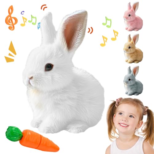 Interaktives Kaninchen Spielzeug, 2025 Neuest Ostern Plüschhase mit Geräuschen Bewegungen, Interaktives ElektronischesKaninchen Haustier für Ostern Deko Kinder (Weiß) von kailisi