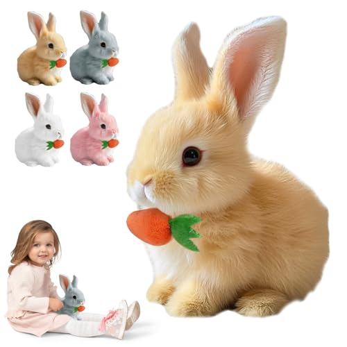 kailisi Hüpfendes Kaninchen Spielzeug, 2025 Neuest Ostern Plüschhase mit Geräuschen Bewegungen, Interaktives ElektronischesKaninchen Haustier für Ostern Deko Kinder (Braun) von kailisi