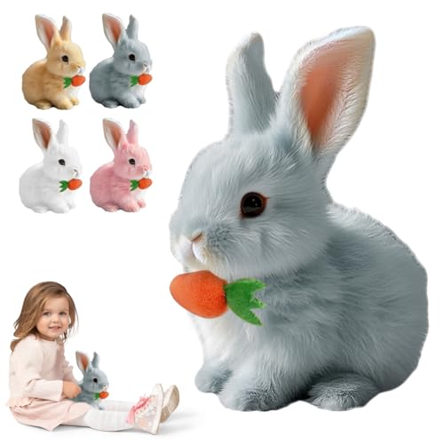 kailisi Hüpfendes Kaninchen Spielzeug, 2025 Neuest Ostern Plüschhase mit Geräuschen Bewegungen, Interaktives ElektronischesKaninchen Haustier für Ostern Deko Kinder (Grau) von kailisi