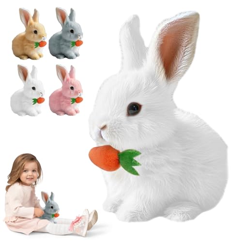 kailisi Hüpfendes Kaninchen Spielzeug, 2025 Neuest Ostern Plüschhase mit Geräuschen Bewegungen, Interaktives ElektronischesKaninchen Haustier für Ostern Deko Kinder (Weiß) von kailisi