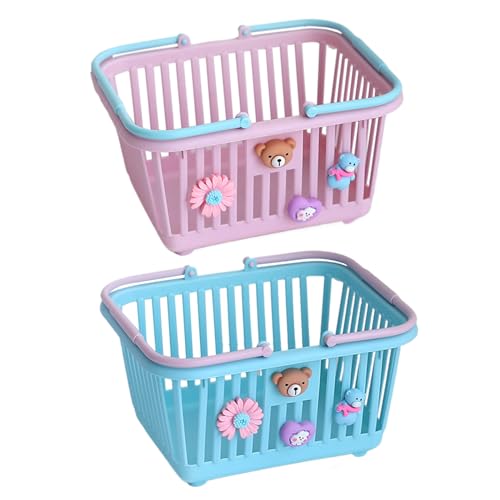 Aufbewahrungskorb Zum Rollenspiel,2pcs K-leiner Spielzeug-Einkaufskorb,Farbenfroher SpielzeugEinkaufskorb Für Kinder, Kinder-Einkaufskorb Mit Griffen, Tragekorb Mit 4 Verzierungen Aufbewahrungskorb Zum Rollenspiel,2pcs K-leiner Spielzeug-Einkaufskorb,Farbenfroher SpielzeugEinkaufskorb Für Kinder, Kinder-Einkaufskorb Mit Griffen, Tragekorb Mit 4 Verzierungen von kaiop