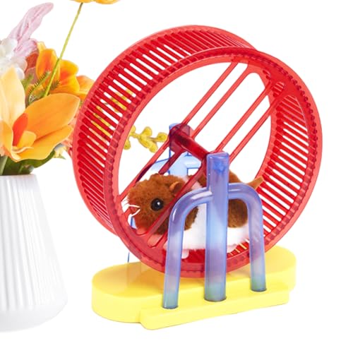 kaiop Haustierspielzeug Für Kinder - Simulationsspielzeugrad für Hamster und Katzen,Interaktives Plüschkaninchen Modell mit Ständer - Für Katze Kinder Spieltisch Zuhause Indoor Aktivitäten von kaiop