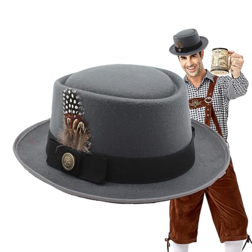 kaiop Oktoberfest-Bayerischer Kostümhut, schwarze Melone - Deutsches bayerisches Oktoberfestkostüm - Mit Federn, Emblemen, Oktoberfest-Outfits für Damen, Oktoberfest-Kostümzubehör, vielseitig kaiop Oktoberfest-Bayerischer Kostümhut, schwarze Melone - Deutsches bayerisches Oktoberfestkostüm - Mit Federn, Emblemen, Oktoberfest-Outfits für Damen, Oktoberfest-Kostümzubehör, vielseitig von kaiop