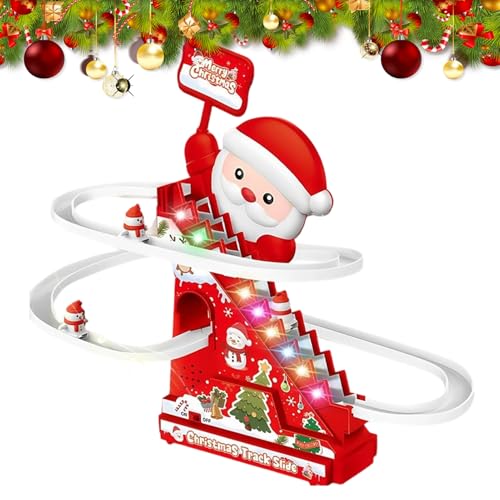 kaiop Rutschen Spielzeug,Weihnachtsmann Rennspiel - Elektrischer mit Licht und Musik für Garten Kinder Mädchen Outdoor Aktivität Haus Spiel von kaiop