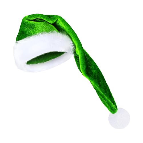 kaiop Santa Mütze Erwachsene 75 cm Lang - Weicher Samt Weihnachtsmütze Für Erwachsene - Kopfaccessoire Kostumzubehor Feier Silvester Karneval Buhnenfest Winterfest Maskerade von kaiop