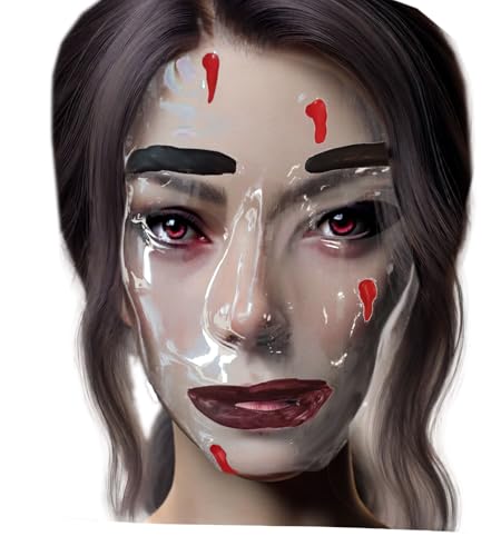 kaiser24 Transparente Damen Wunden Maske Halloween Karneval ca. 19 cm x 15 cm von kaiser24