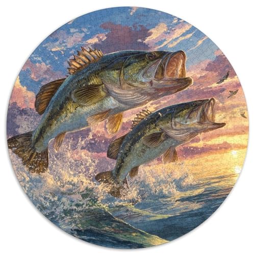 1000pcs (67.5x67.5cm) Puzzles,für Erwachsene Und Teenager Forellenbarsch und Marlin springen aus dem Wasser,Sonnenuntergangt von kaiyun