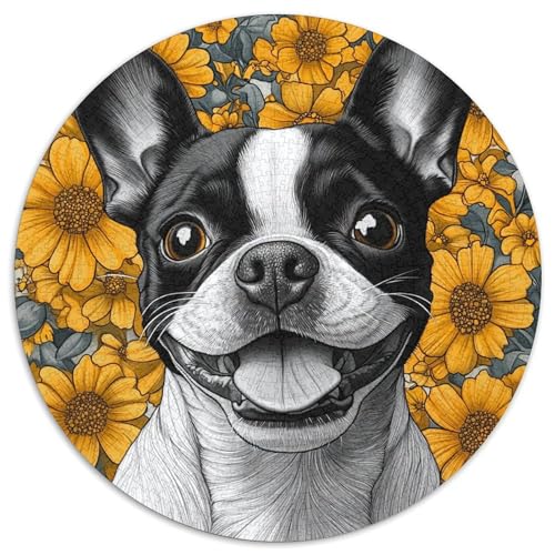 1000pcs (67.5x67.5cm) Puzzles,für Erwachsene Und Teenager Hund,Floral Background von kaiyun