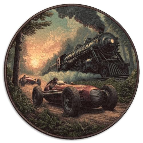 1000pcs (67.5x67.5cm) Puzzles,für Erwachsene Und Teenager Oldtimer-Rennwagen des 20. Jahrhunderts- Dampflokomotive, von kaiyun