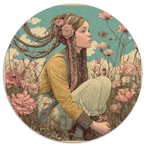 1000pcs (67.5x67.5cm) Puzzles,für Erwachsene Und Teenager Schönes Mädchen,Blooming Blumen von kaiyun