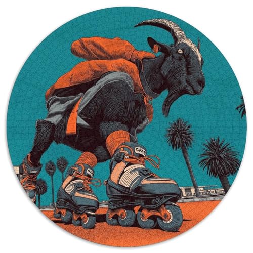 1000pcs (67.5x67.5cm) Puzzles,für Erwachsene Und Teenager Ziege on Roller Skates, von kaiyun