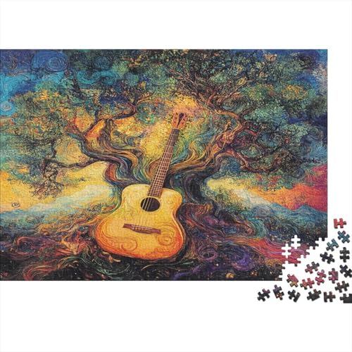 1000pcs (75x50cm) Puzzles,für Erwachsene Und Teenager Acoustic Gitarre,Schöne, gewundene Eiche von kaiyun