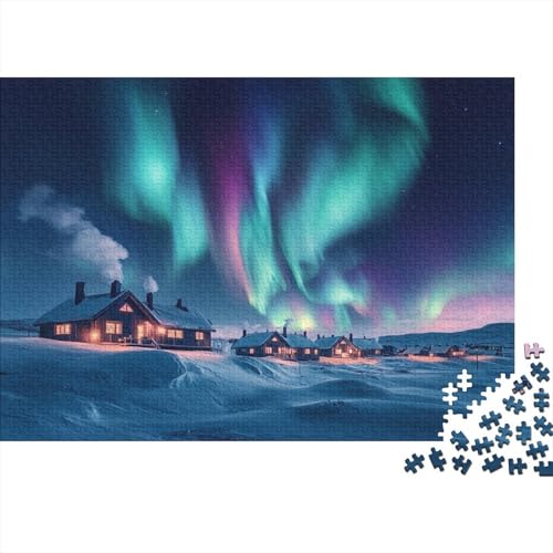 1000pcs (75x50cm) Puzzles,für Erwachsene Und Teenager Dorfhütte, Aurora,Himmelswunder von kaiyun