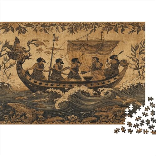 1000pcs (75x50cm) Puzzles,für Erwachsene Und Teenager Griechische Figurenmalerei im Stil schwarzer Keramik, von kaiyun