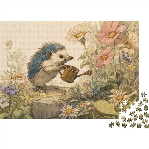1000pcs (75x50cm) Puzzles,für Erwachsene Und Teenager Kleiner Igel,Watering Blumen in The Garden von kaiyun