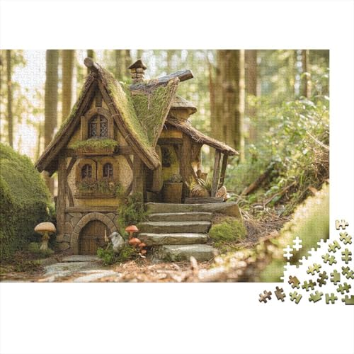 1000pcs (75x50cm) Puzzles,für Erwachsene Und Teenager Kleines Märchenhaus,Black Wald von kaiyun