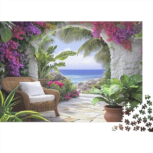 1000pcs (75x50cm) Puzzles,für Erwachsene Und Teenager Meeresterrasse,Tropische Pflanzen von kaiyun