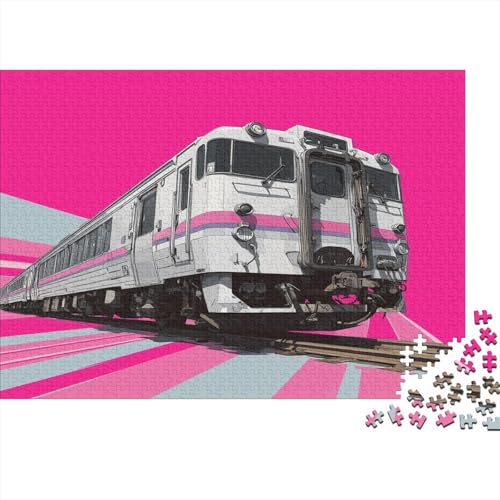 1000pcs (75x50cm) Puzzles,für Erwachsene Und Teenager Moderne Zugfrontansicht mit rosa Streifen, von kaiyun