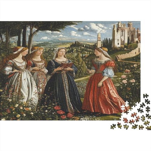 1000pcs (75x50cm) Puzzles,für Erwachsene Und Teenager Renaissance-Landschaften,Elegante Figuren, Gärten und Klassische Architektur von kaiyun
