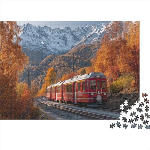 1000pcs (75x50cm) Puzzles,für Erwachsene Und Teenager Zugpendel durch die Berge,Autumn Baums von kaiyun
