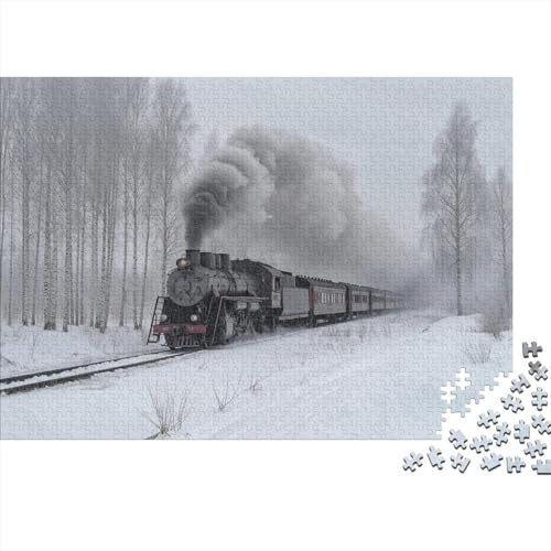 20th Century Vintage Steam Zug 1000pcs (75x50cm) Puzzle, Lernspiel Impossible Snow Dorf Herausforderungsspielzeug Für Erwachsene Teenager von kaiyun