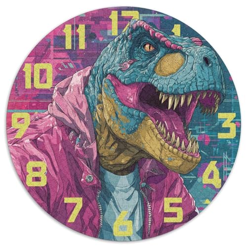 2D-rundes Uhrenmuster,Rätsel Für Erwachsene 1000pcs (67.5x67.5cm),Herausforderungsspiele Dinosaurier von kaiyun