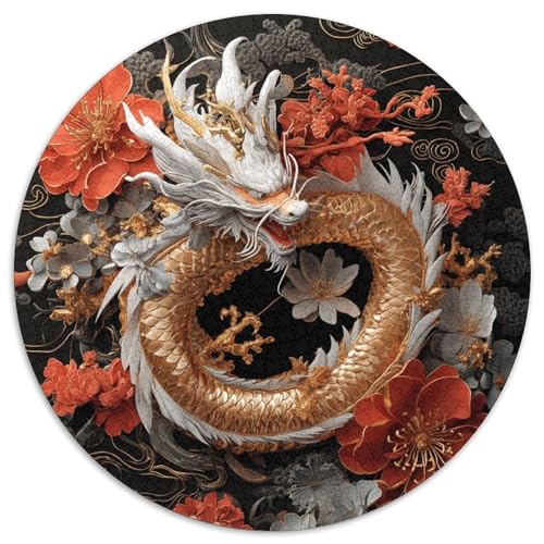 3D-Rendering-Digitalkunst 1000pcs (67.5x67.5cm) Erwachsenenpuzzle - Asian Drache Flowers DIY-Puzzlespielzeug von kaiyun