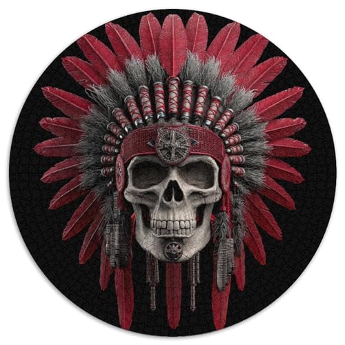 3D Rot Indian Totenkopf Rätsel Für Erwachsene || Familienspaß-Puzzles 1000pcs (67.5x67.5cm) von kaiyun