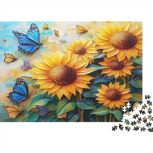 3D Sonnenblume 1000pcs (75x50cm) Puzzles, Die Für Erwachsene Und Personen Ab 14 Jahren Geeignet Sind Schmetterling von kaiyun