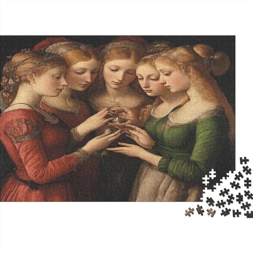5 Frauen Huddled Together Puzzle 1000pcs (75x50cm) Erwachsene Renaissance-Gemälde Style Puzzle,Home Decor von kaiyun