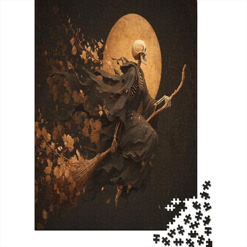 70x50cm/1000pcsPuzzles,für Erwachsene Und Teenager A Female Skelett Holding A Broom, von kaiyun