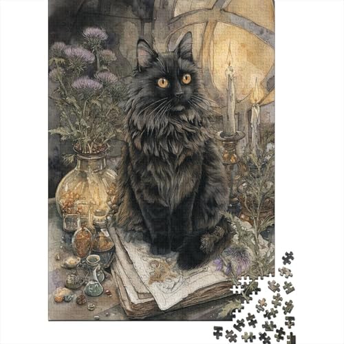 70x50cm/1000pcsPuzzles,für Erwachsene Und Teenager Noble Schwarze, langehair Katze,Offenes Alchemiebuch 70x50cm/1000pcsPuzzles,für Erwachsene Und Teenager Noble Schwarze, langehair Katze,Offenes Alchemiebuch von kaiyun