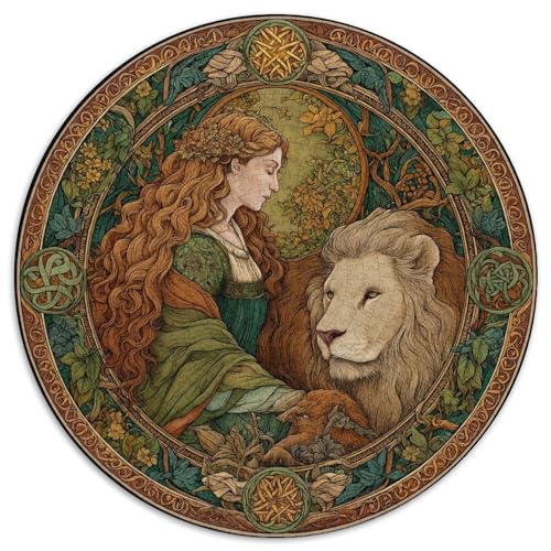 A Woman and A Löwe 1000pcs (67.5x67.5cm) Puzzle, Lernspiel Impossible Herausforderungsspielzeug Für Erwachsene Teenager von kaiyun