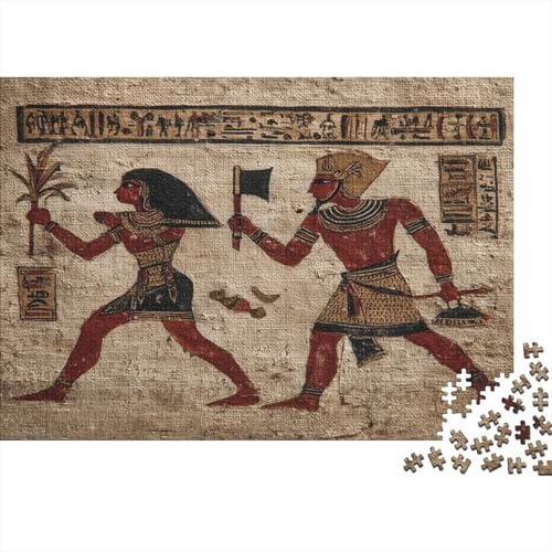 Ägyptische Frau und männlicher Wächter mit Axt 1000pcs (75x50cm) Puzzle, Lernspiel Impossible Altägyptische Kunst Herausforderungsspielzeug Für Erwachsene Teenager von kaiyun