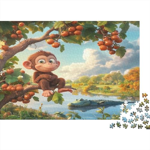 AFFE Sitting on A Berry Tree 1000pcs (75x50cm) Puzzle, Lernspiel Impossible Krokodil Herausforderungsspielzeug Für Erwachsene Teenager von kaiyun