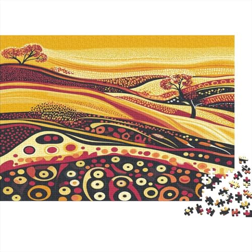 Aborigine-Kunst 1000pcs (75x50cm) Schwer Puzzle Lernspiel Impossible Illustrationsstil Herausforderung Spielzeug Für Erwachsene Kinder von kaiyun