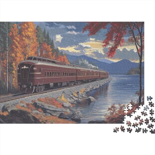 Adirondack Mountains,Farbeful Passenger Zug,1000pcs (75x50cm),DIY-Puzzle Für Erwachsene von kaiyun