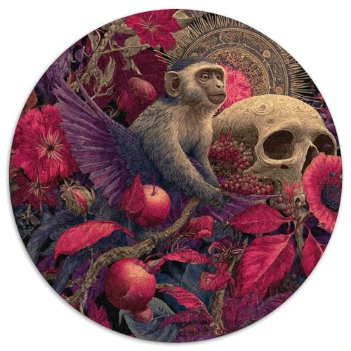 Affenbaby,Rätsel Für Erwachsene 1000pcs (67.5x67.5cm),Herausforderungsspiele Totenkopf Flowers von kaiyun