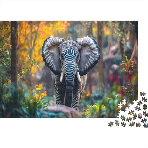 African Elefant 1000pcs (75x50cm) Puzzles, Die Für Erwachsene Und Personen Ab 14 Jahren Geeignet Sind Dschungel von kaiyun