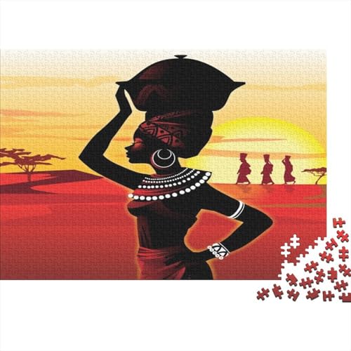 African Frauen 1000pcs (75x50cm) Puzzles, Die Für Erwachsene Und Personen Ab 14 Jahren Geeignet Sind Sonneset von kaiyun