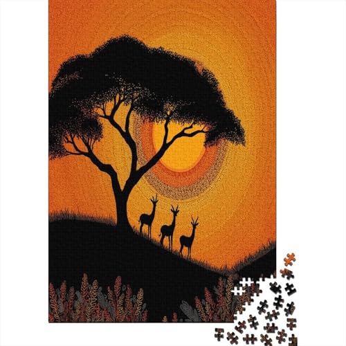 Afrikanische Sommerkunst Puzzle 1000 Teile Für Erwachsene, Lernspiele, Heimdekoration70x50cm/1000pcs von kaiyun