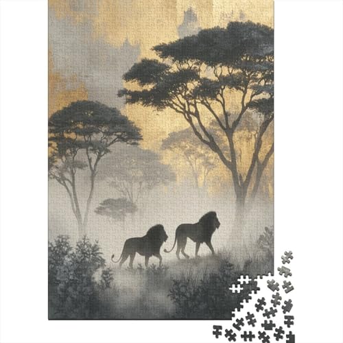 Akazienbaum Löwe on The African SavannahPuzzle 1000 Teile Für Erwachsene, Lernspiele70x50cm/1000pcs von kaiyun